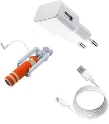 DAKRON Wall Charger Accessory Combo for Intex Aqua Note 5.5(White)