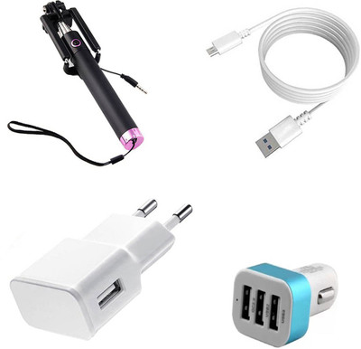 DAKRON Wall Charger Accessory Combo for Infinix Hot S3(White)