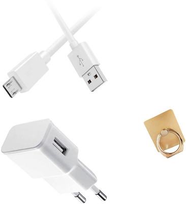 DAKRON Wall Charger Accessory Combo for Oppo F3 Plus(White)