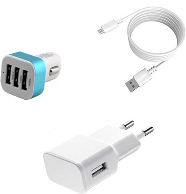 DAKRON Wall Charger Accessory Combo for Asus Zenfone 4 Selfie(White)