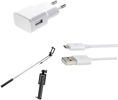 DAKRON Wall Charger Accessory Combo for Karbonn Titanium Jumbo 2(White)