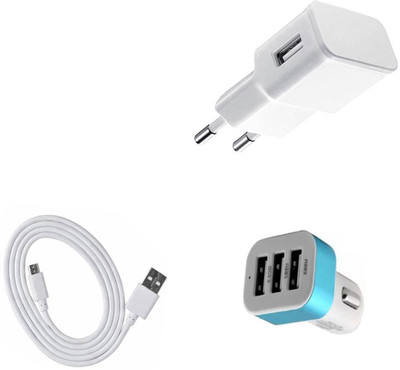 DAKRON Wall Charger Accessory Combo for Panasonic Eluga Ray 500(Multicolor)