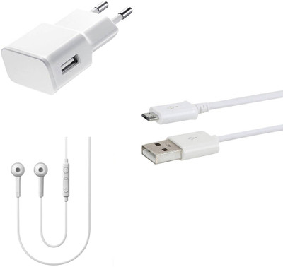 DAKRON Wall Charger Accessory Combo for Samsung Galaxy On Max(White)