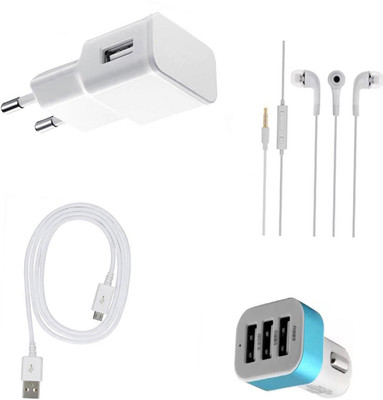 DAKRON Wall Charger Accessory Combo for Samsung Galaxy J3 Pro(White)