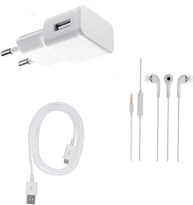 SARVIN Wall Charger Accessory Combo for Samsung Galaxy J7 Prime(White)