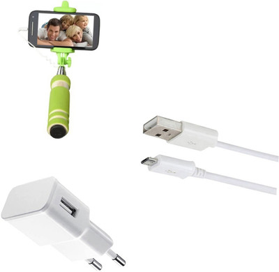 DAKRON Wall Charger Accessory Combo for Panasonic Eluga A3(White)