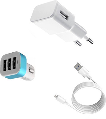 DAKRON Wall Charger Accessory Combo for InFocus Turbo 5(White)