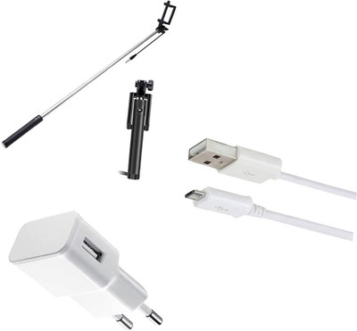 DAKRON Wall Charger Accessory Combo for Intex Aqua Lions 2(White)