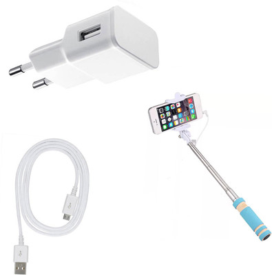 DAKRON Wall Charger Accessory Combo for Micromax Selfie 2 Q4311(White)