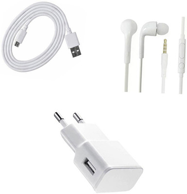 DAKRON Wall Charger Accessory Combo for Samsung J7 Duo(White)
