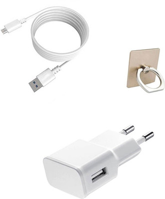 DAKRON Wall Charger Accessory Combo for Karbonn Aura Note 2(White)
