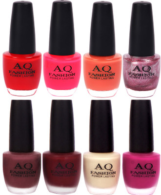 

AQ Fashion Velvet Matte with Shiny Gel Nail Polish Combo Set 12666 Bright Red,Hot Pink,Peach,Shimmer Purple,Mauve,Cherry,Nude,Mazenta(Pack of 8)