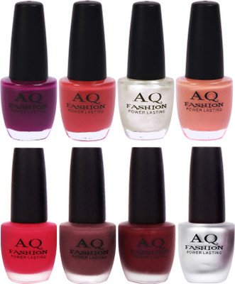 

AQ Fashion Velvet Matte with Shiny Gel Nail Polish Combo Set 12651 Plum,Sandwich Brown,Pearl White,Peaches Nude,Matte Royal Pink,Mauve,Red,Silver(Pack of 8)