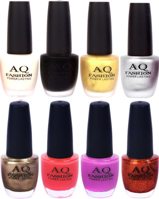 

AQ Fashion Velvet Matte with Shiny Gel Nail Polish Combo Set 12671 White,Black,Gloden,Silver,Espresso Golden,Light Coral,Silence Violet,Titanic Shimmer(Pack of 8)