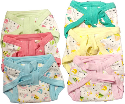 

Baby Shopiieee New Born Baby Cotton Hosiery Padded Premium Quality U Shape Nappies, Langot Washable Reusable Cotton Nappy (0-3 Months ,  Size) Print & Color May Vary, Multicolor
