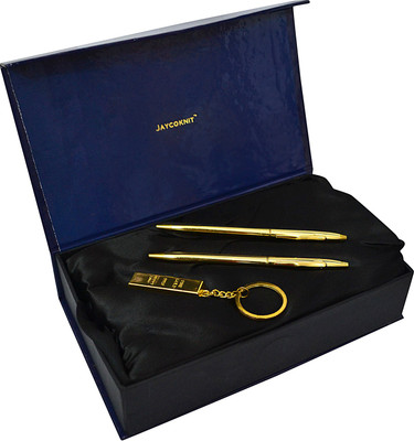 

Jaycoknit Les Vages Gold Double Metal Pen, Gold Bar Key Chain, Corporate Gift Set | Gift | Pen Gift Set(Pack of 2)