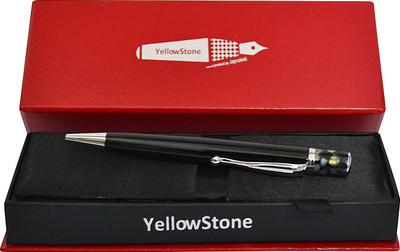 

Yellow Stone MARBLE DELBRUCK Metal Mini Black Corporate Pen gift set,Exclusive Gift (Pack of 1,Ink- Blue) Roller Ball Pen