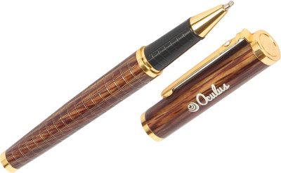 

Oculus Robust-1420 Special Edition Brown & Golden Combination Checkered Embossed Design metallic Roller Ball Pen