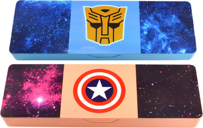 

Saamarth Impex Superhero Logo Art Plastic Pencil Boxes(Set of 2, Multicolor)
