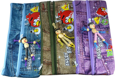 

Saamarth Impex Game Cartoon Art Canvas Pencil Boxes(Set of 3, Multicolor)