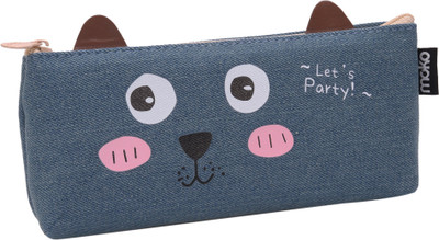 

Enwraps Animal Animal Art Canvas Pencil Box(Set of 1, Blue)