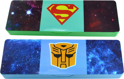 

Saamarth Impex Superhero Logo Art Plastic Pencil Boxes(Set of 2, Multicolor)