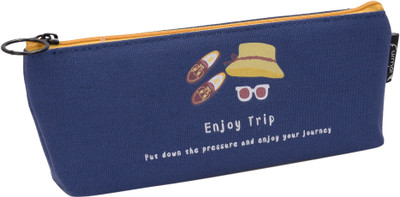 

Enwraps Animal Animal Art Canvas Pencil Box(Set of 1, Blue)