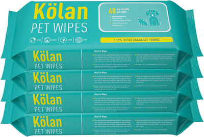 

Kolan Eco-Friendly Pet Wipes for Dogs, Cats and other pets 60 Pcs/Pack Pet Ear Eye Wipes(Pack of 60)