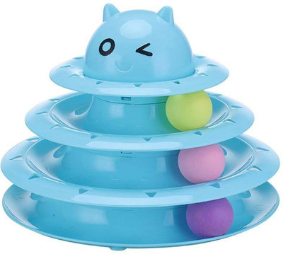 

Pets Empire Cat Roller Toys, Three Layer Cat Toy,Kitten Three-Layer Intellectual Play Toy Removable Cat Turntable Disc,Pet Ball Roller Toy (Blue) Plastic Training Aid For Cat