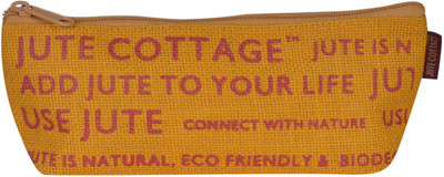 

Jute Cottage Pencil Pouch JC Print Zipper Small Yellow Jute Pouch(Yellow)