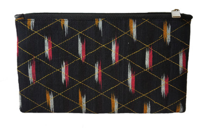 

auk Attractive Cross Stitch Black Printed Hand Purse For Women's. Coin Purse(Black)