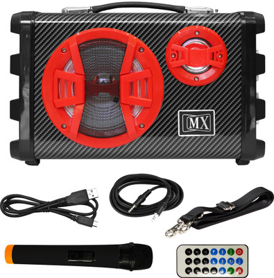 

MX 5.5 Inches Portable Multimedia Speaker Red With Built-in Amplifier Battery Bluetooth Usb Radio Fm Sd Card Aux Input & Wireless Microphone Remote 3706-Red Indoor PA System(40 W)