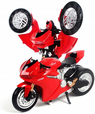 

Paradise High Quality Transformer (Bumblebee Optimus) Remote Control Robot to Motocycle / Bike / Ducati / USB Charger, Lights & Sounds(Red)