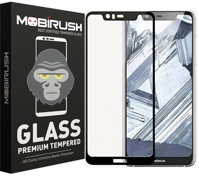 MOBIRUSH Edge To Edge Tempered Glass for Nokia X5 2018(Pack of 1)