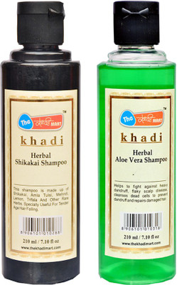 

The Khadi Mart Aloe Veera Shampoo + Shikakai shampoo - Pack 2 - 420 ML(420 ml)