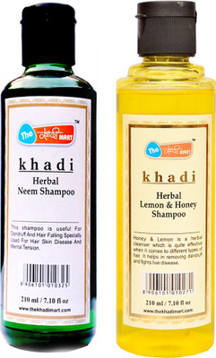 

The Khadi Mart Lemon Honey Shampoo + Neem Shampoo - Pack 2 - 420 ML(420 ml)
