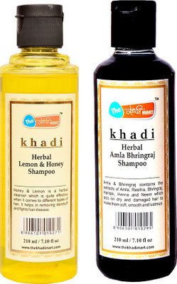 

The Khadi Mart Amla Bhringraj Shampoo + Lemon Honey shampoo - Pack 2 - 420 ML(420 ml)