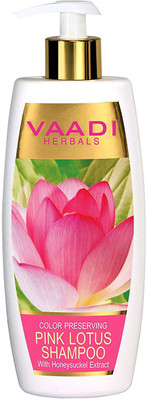 

Vaadi Herbals Pink Lotus Shampoo with Honeysuckel Extract - Color Preserving (110 ml x 3)(110 ml)