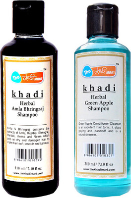 

The Khadi Mart Green Apple Shampoo + Amla Bhringraj - Pack 2 - 420 ML(420 ml)