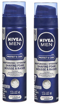 

Nivea Men Protect & care Moisturizing/Hydratant Shaving Foam Combo (200 ml) PACK OF 2(400 ml)