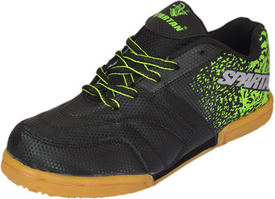 Spartan Badminton Shoes For Men(Black, Green