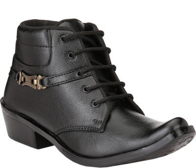 

Server Leather Lace up ankle shoe Lace Up For Men(Black