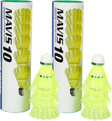 

Yonex Mavis 10 Shuttlecock Combo (2 Cans) - Yellow Nylon Shuttle - Yellow(Medium, 77, Pack of 2)