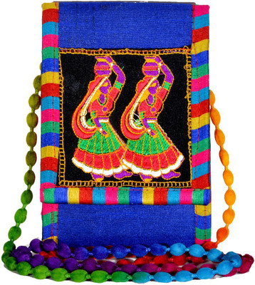 KRISHNA HANDLOOM Girls Casual Blue Cotton Sling Bag