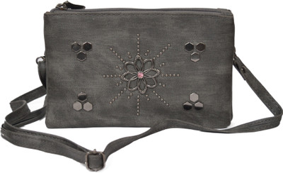 

pooonamFashions Girls Casual Grey Synthetic Fabric Sling Bag