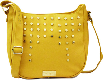 

SPLICE Girls Casual Yellow PU Sling Bag