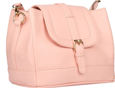 

Arfafashions Women Casual Pink PU Sling Bag