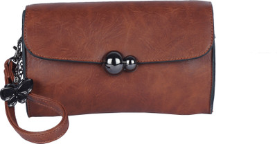 

Butterflies Women Casual Brown PU Clutch