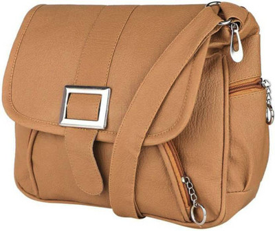 

SK NOOR Women Casual Tan PU Sling Bag