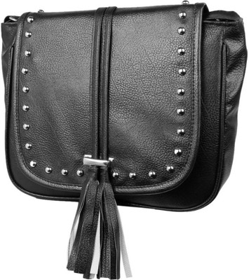 

Camelus Women Casual Black PU Sling Bag